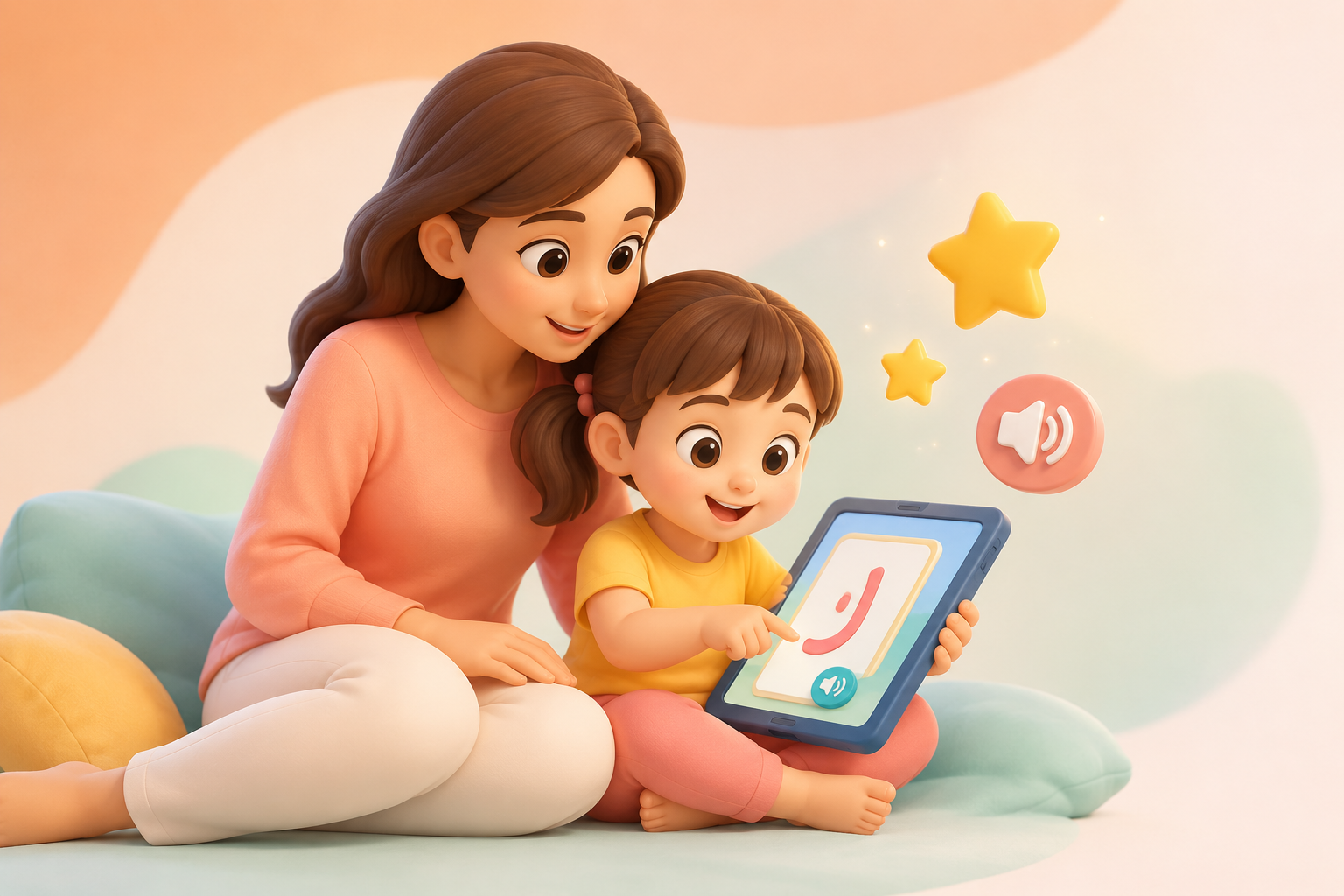 Ilustrasi anak bermain game CubiSmile